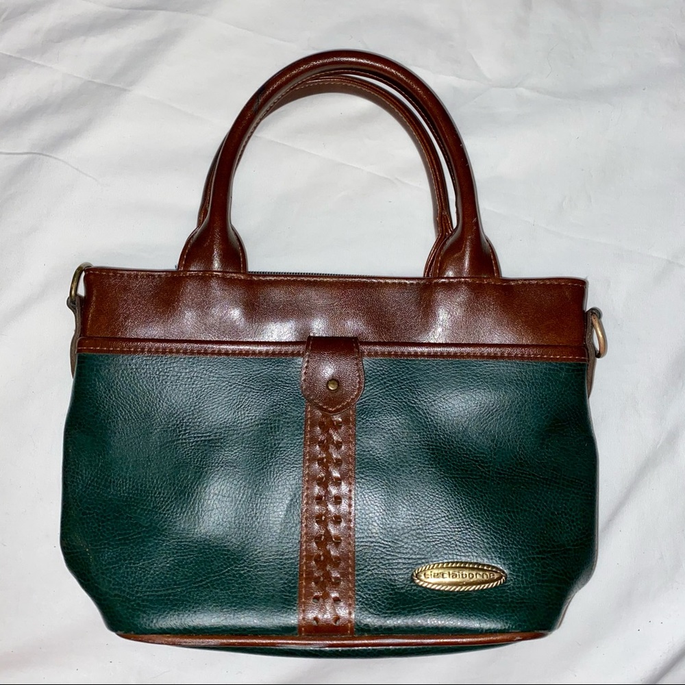 Vintage Liz Claiborne Green And Brown Purse Bag